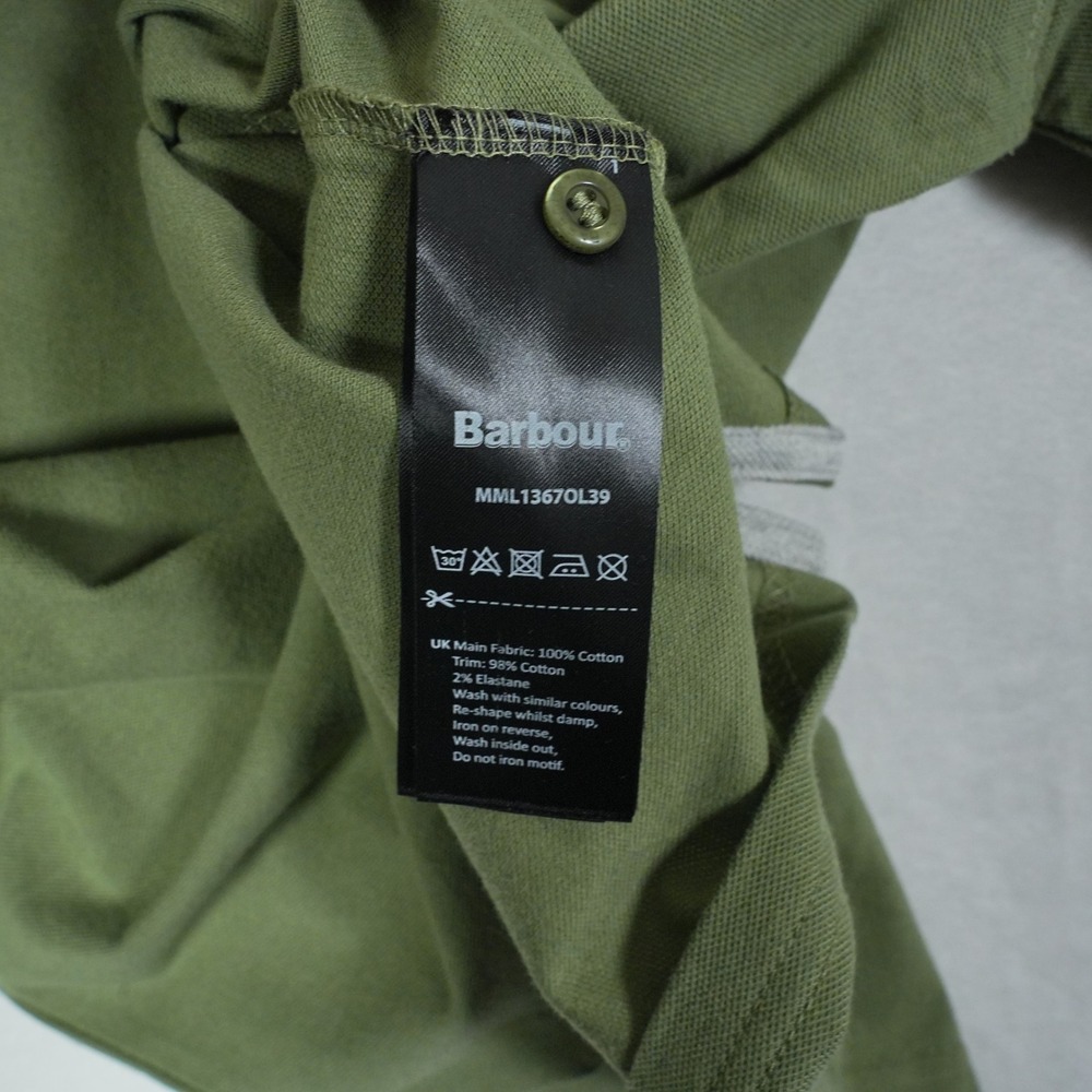 Barbour Mens Lightweight Sports‎ Polo Shirt Burnt Olive Green Size M - READ - Picture 9 of 9